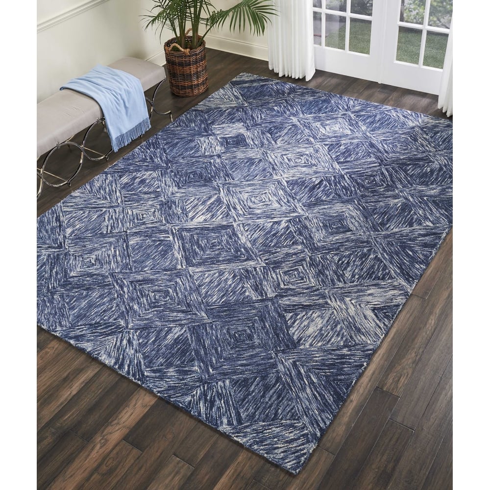 Nourison Linked Geometric Diamond Area Rug.