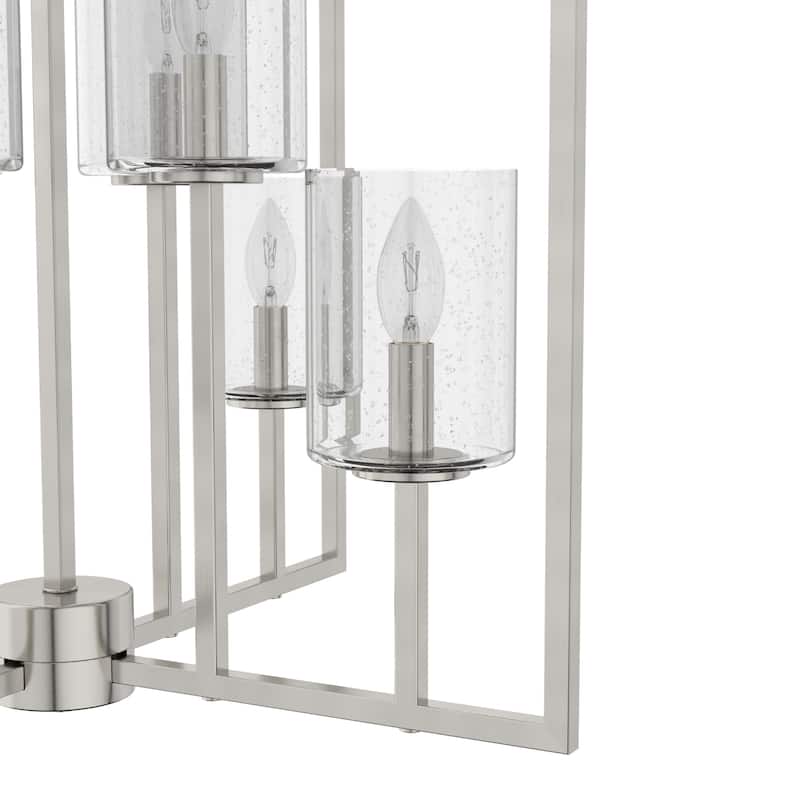 Hunter Kerrison Geometric Pendant - Seeded Glass - Square or Linear - Dining Room, Entry, Island - Contemporary, Industrial