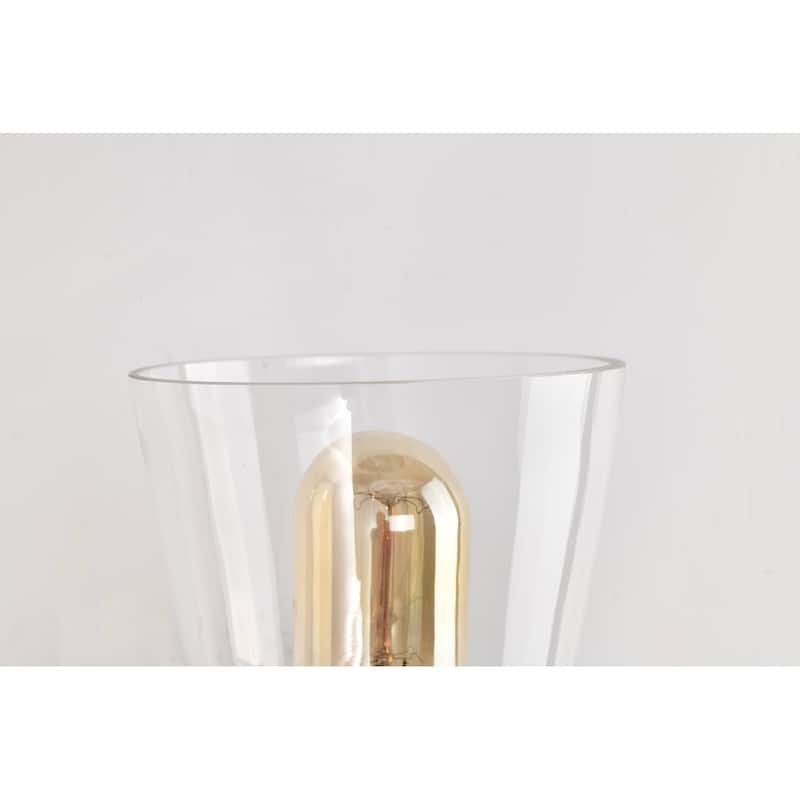 Matte Black 1-Light Indoor Wall Sconce with Clear Cone Glass Shade