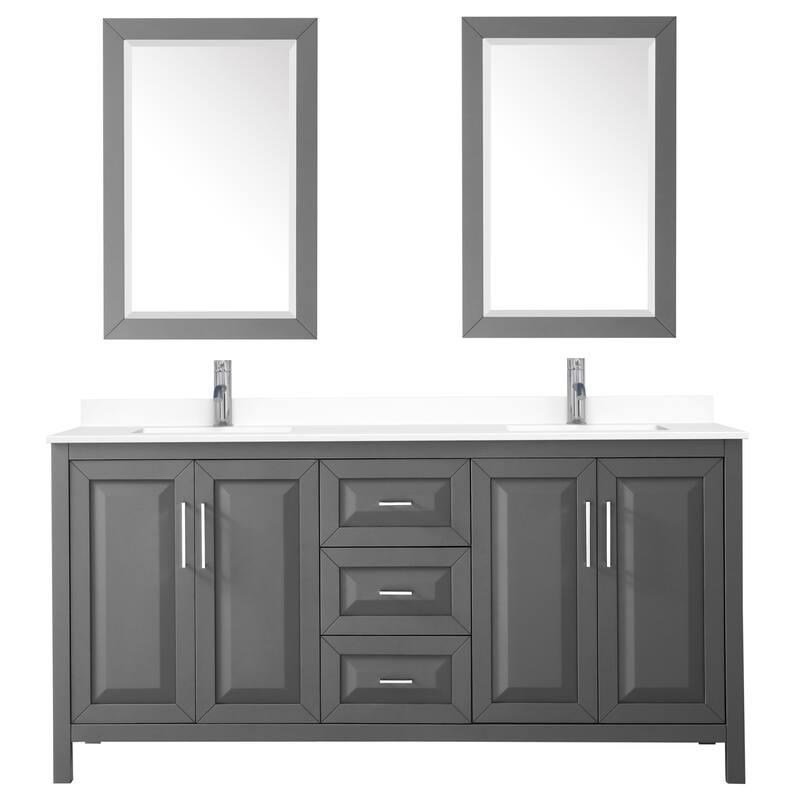 Wyndham Collection Daria 72" Free Standing Double Basin Vanity Set