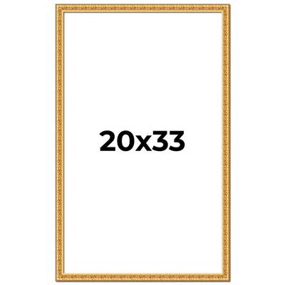 20x33 Frame Gold Real Wood Picture Frame Width 1 inches | Interior
