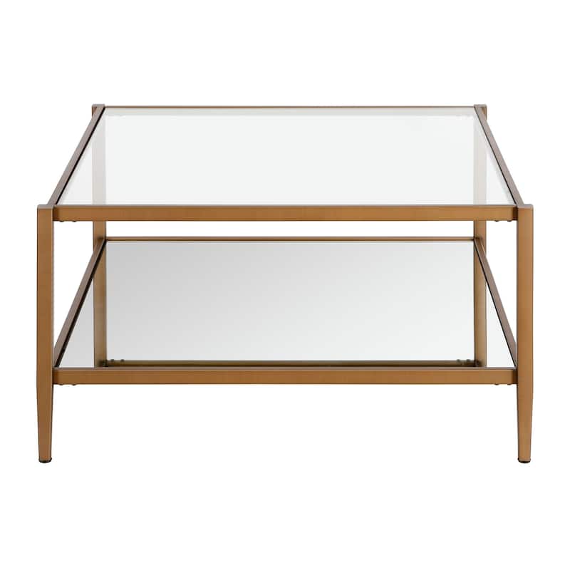 Hera Square Coffee Table with Mirror Bottom Shelf