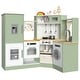 preview thumbnail 1 of 5, Green Corner Wooden Pretend Play Kitchen Set for Kids w/Lights & Sounds, Perfect for Toddlers & Multiple Children