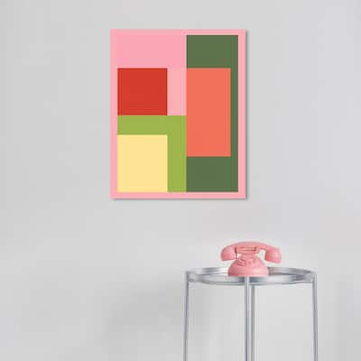 Wynwood Studio Canvas Abstract Art Deco Blocks Pink and Modern & Contemporary Wall Art Canvas Print