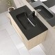 preview thumbnail 8 of 57, Floating Bathroom Vanity in Evita Oak with Integrated Quartz Sand Top