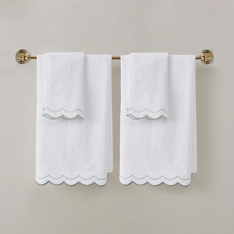Peri Home Scallop 4-piece Bath and Hand Towel Set - Sage