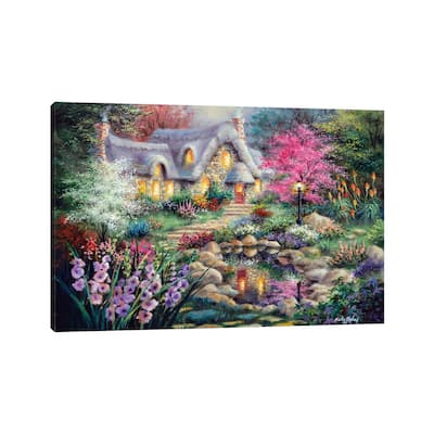 iCanvas "Cottage Pond" by Nicky Boehme Canvas Print