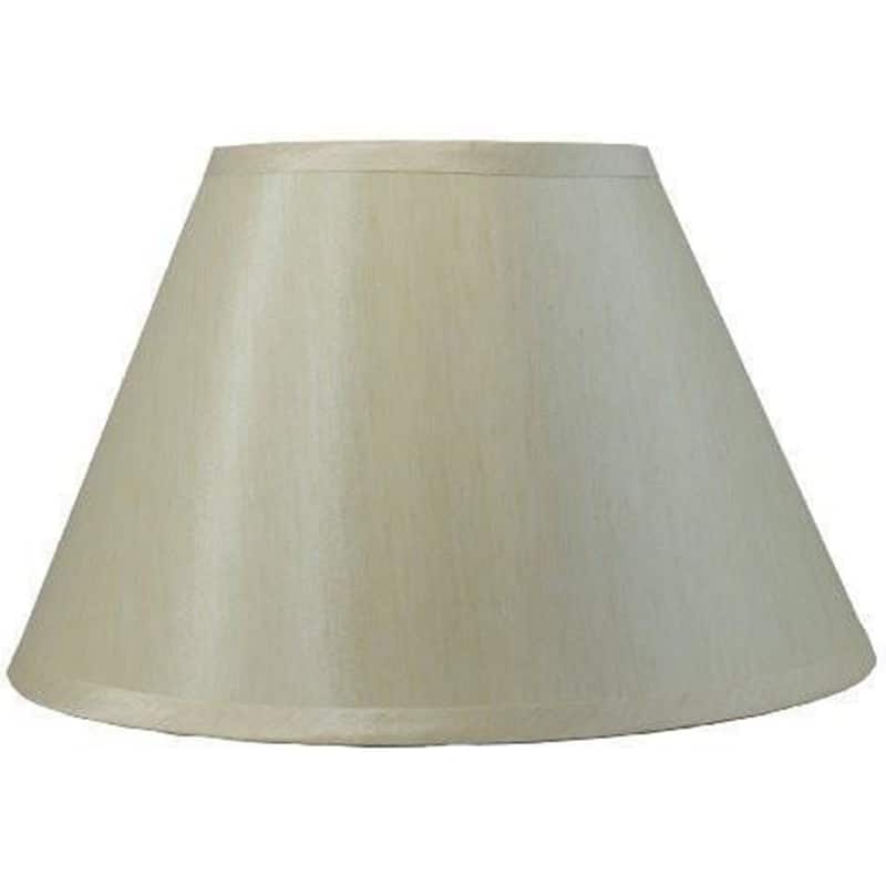 Conical Lamp Shade,Faux Silk, 8" Top, 16" Bottom, 10" Slant - Cream