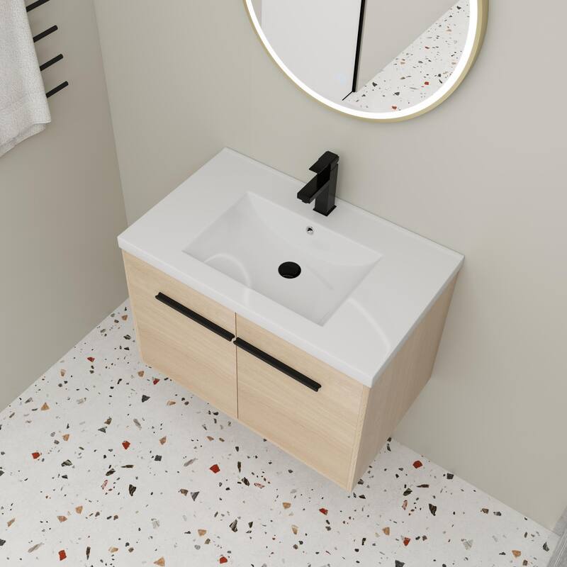 Beingnext 16''/20''/24"/30"/36" Bathroom Vanity with Sink, Floating Bathroom Vanity with Soft Close Door