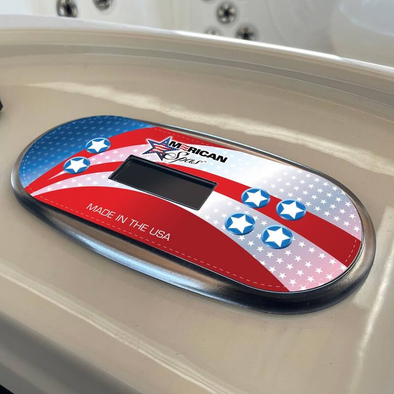 American Spas 7-Person 45-Jet Premium Acrylic Bench Spa Standard Hot Tub with Ozonator and Bluetooth Sound System