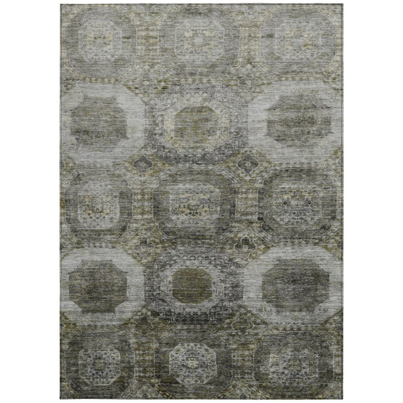 HomeRoots Medallion Transitional Rectangle Outdoor Rug