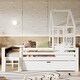preview thumbnail 23 of 24, Full/Twin Size House Bed with Ladder and Storage Drawers for Kid Bedroom,Solid Wood Platfrom Bedframe with 2 Blackboard Design