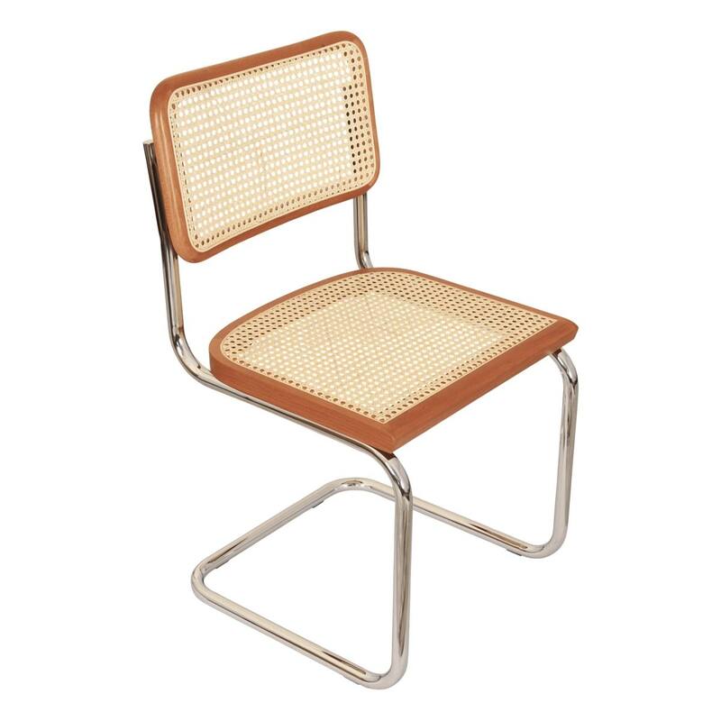 Breuer Chair Company Marcel Breuer Cesca Cane Cantilever Side Chair w/ Chrome Steel Frame (Various Wood & Cane Colors)