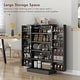 preview thumbnail 1 of 14, Kitchen Pantry Storage Cabinet with Adjustable Shelves and Side Racks, Buffet Cabinet Sideboard with Anti-Tip Wall Strap Black