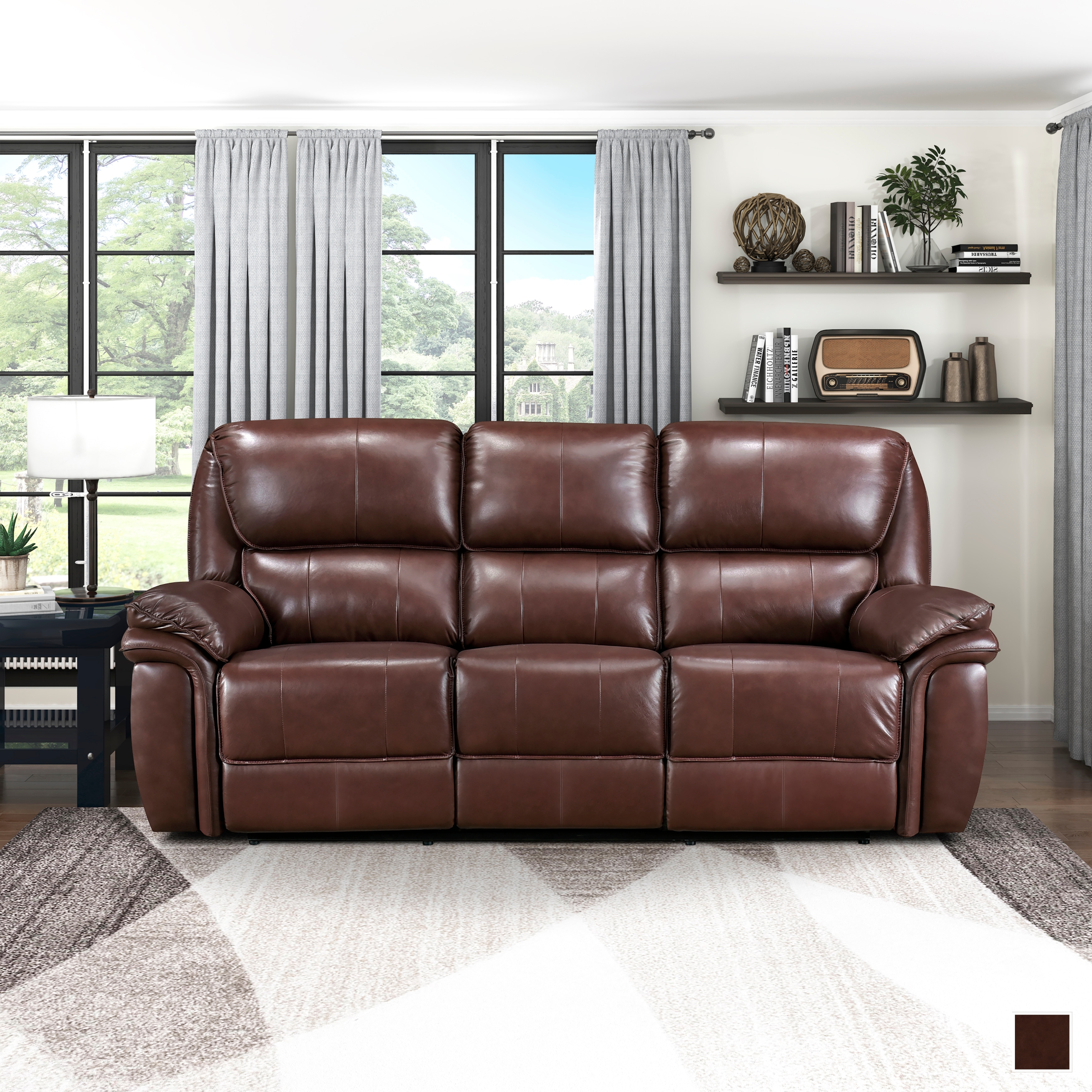 Palermo Leather Match Manual Double Reclining Sofa On Sale Bed Bath Beyond 38923479