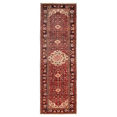 ECARPETGALLERY Hand-knotted Andelz Red Wool Rug - 3'3 x 10'6