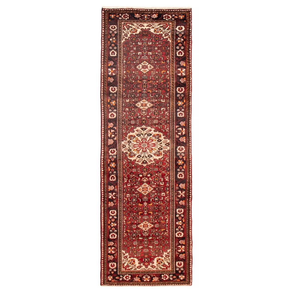ECARPETGALLERY Hand-knotted Andelz Red Wool Rug - 3'3 x 10'6