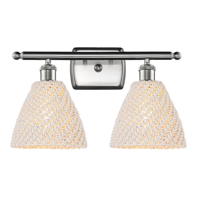 Innovations Lighting 516-2W-11-18 Bristol Natural Vanity Bristol - Brushed Satin Nickel / Natural