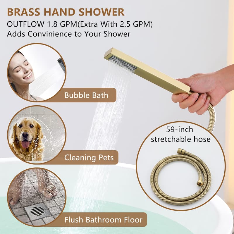 Bathtub Faucet, Single Handle Floor Mounted Free Standing Bathtub Faucet