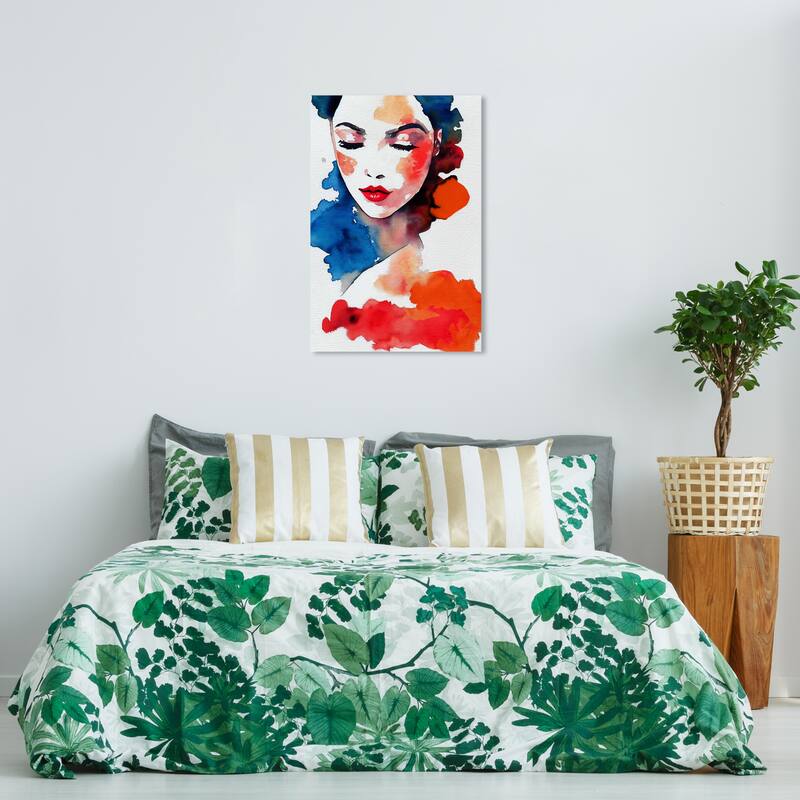 Wynwood Studio Fashion and Glam Mabella I Red and Modern & Contemporary Wall Art Canvas Print - 36 x 24