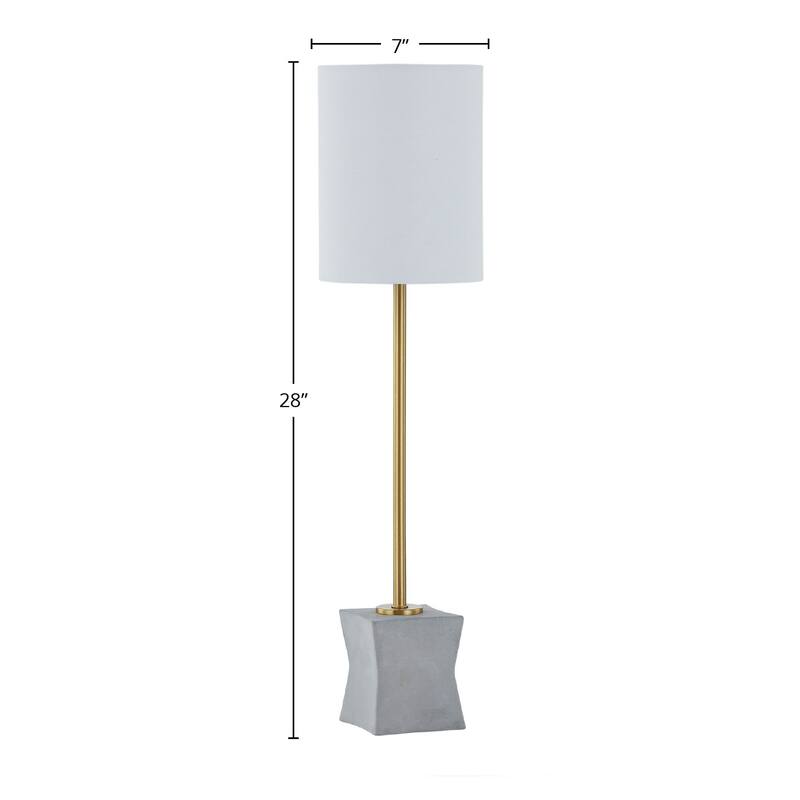 Marion 28" Table Lamp with Linen Shade, Gray (Set of 2)