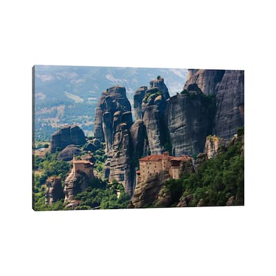 iCanvas "St. Nikolaos Anapafsas Monastery and Monastery of Roussanou, Meteora, Greece" by Keren Su Canvas Print