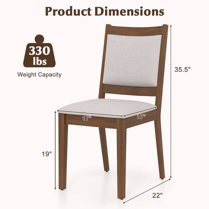 Gymax Modern Dining Chair Set of 2 Upholstered Kitchen Chair w/ Padded