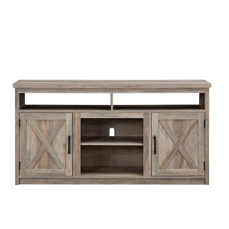 Farmhouse Barn Door TV Media Stand Modern Entertainment Console
