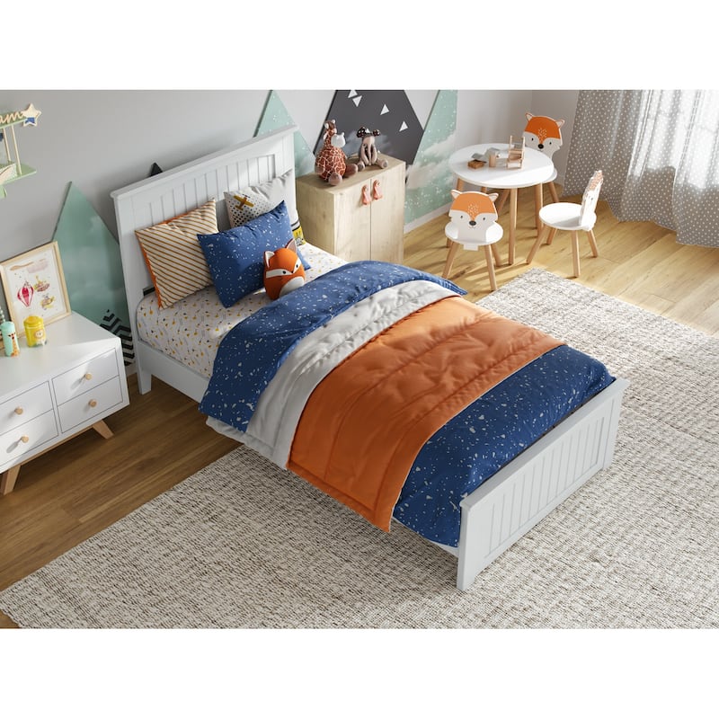 Naples Solid Wood Low Profile Platform Bed with Matching Footboard