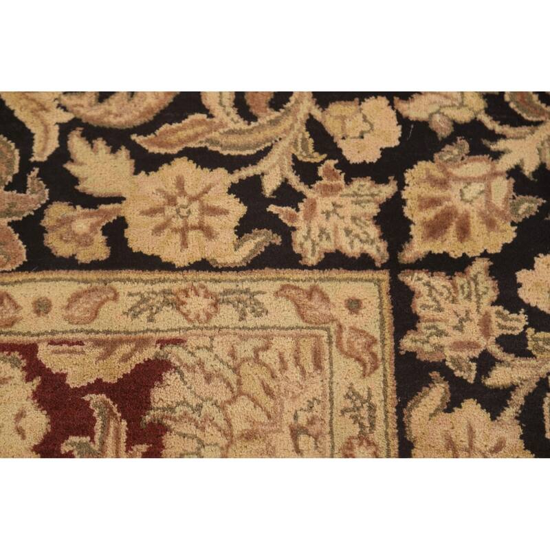 Traditional Floral Agra Oriental Area Rug Handmade Red Wool Carpet - 6'1" x 9'3"