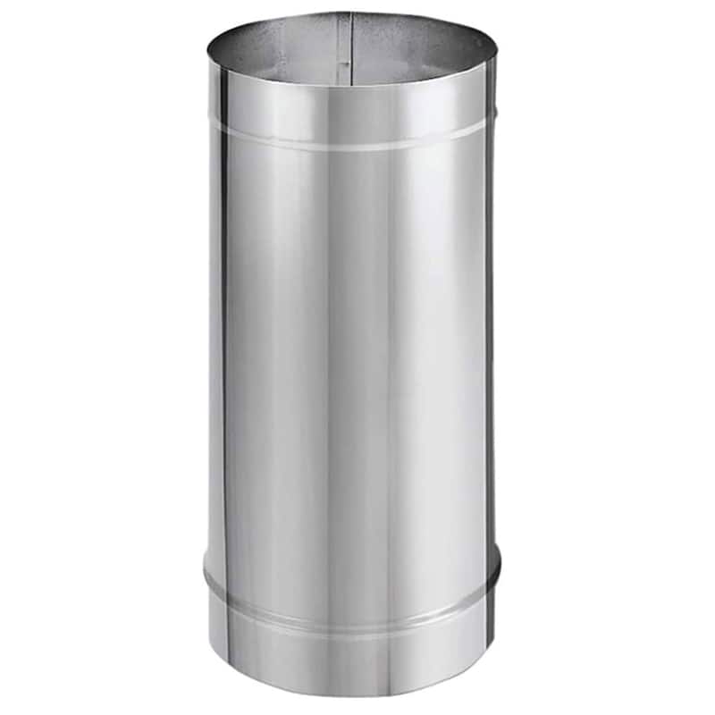 DuraVent DuraBlack 48 x 8 Inch Stainless Steel Single Wall Stove Pipe, Silver - 7.26