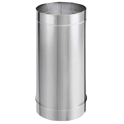 DuraVent DuraBlack 48 x 8 Inch Stainless Steel Single Wall Stove Pipe, Silver - 7.26