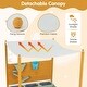 preview thumbnail 7 of 8, Costway Kids Sandbox with Sand Wall Detachable Canopy Bottom Liner - See Details