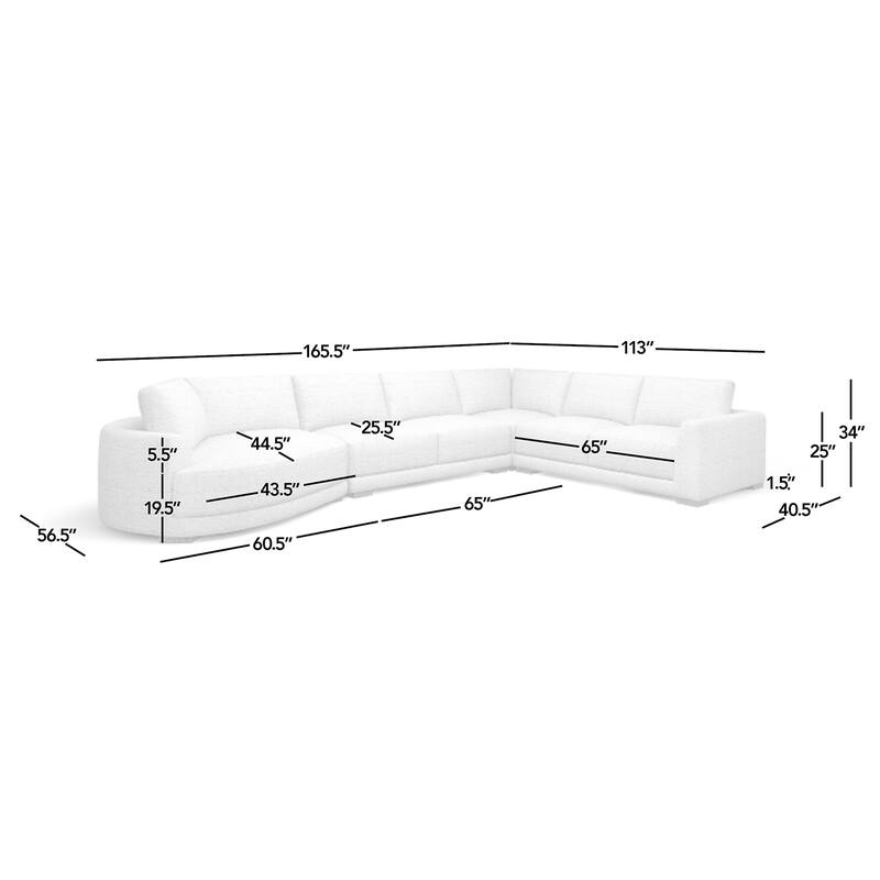 Laguna 165.5" 4-Piece Modular Sectional Sofa