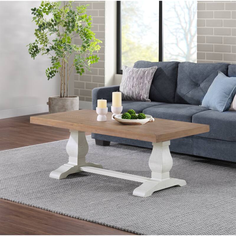 Napa 50" Solid Wood Pedestal Coffee Table