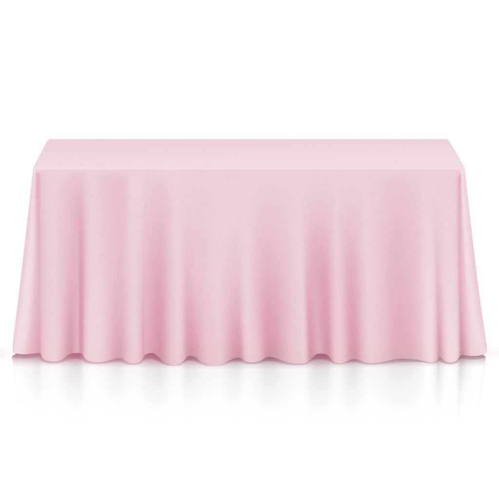 90 x 156in 10pk Rectangular Polyester Tablecloths Pink
