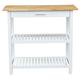 2-shelf Natural Solid Wood Top Kitchen Island