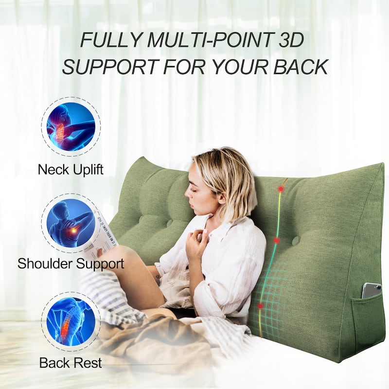 Backrest Reading Throw Pillow Wedge Headboard for Twin Bed