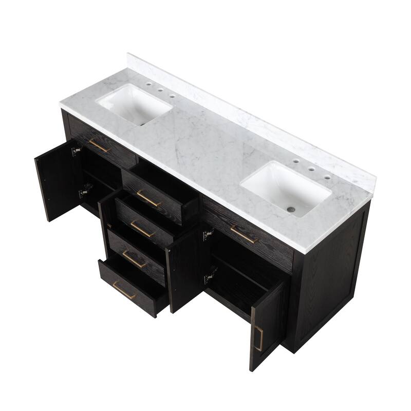 Lexora Abbey Bath Vanity and Carrara Marble Top