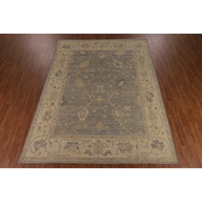 Oushak Turkish Area Rug Hand-Knotted Oriental Wool Carpet - 9'2"x 12'0"