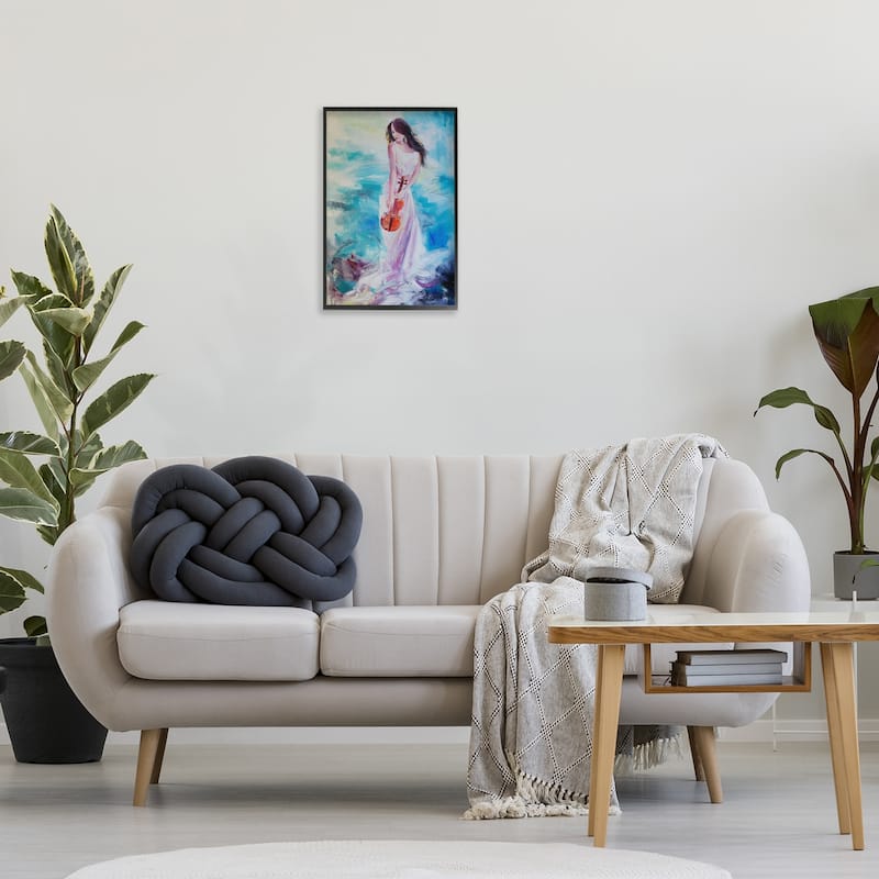 Stupell Elegant Woman with Violin Framed Giclee Art Design By Lucille Lee