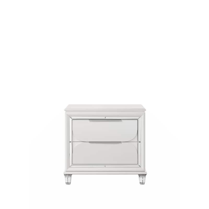 Tarian Nightstand, Pearl White Finish - White