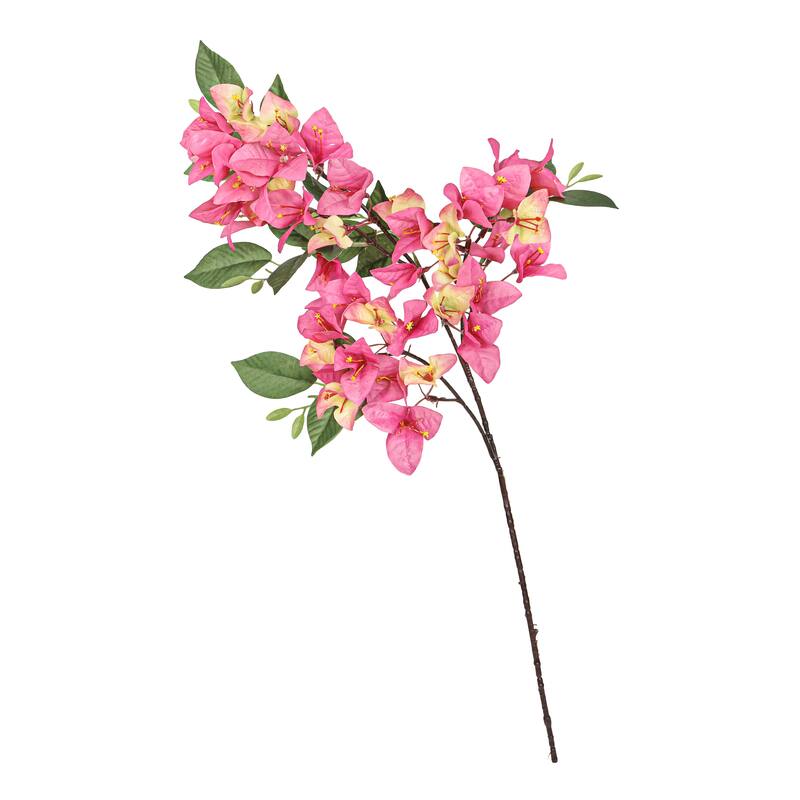 Set of 4 Pink Peach Artificial Bougainvillea Flower Stem Spray 30in - 30" L x 5" W x 5" DP