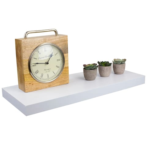 Home Basics White Long Rectangle Floating Wood Shelf - 1.50 x 9.25 x 23.62