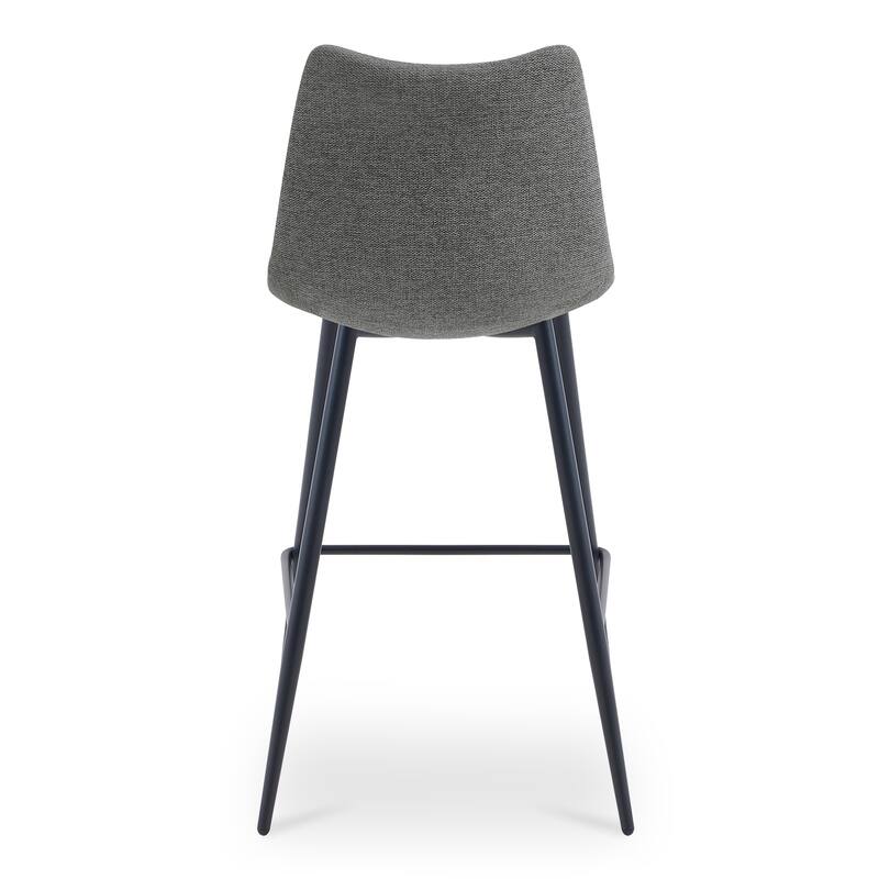 NADAAL STUDIOS Florian Counter Stool, Performance Upholstery and Steel Legs, Dark Grey - Set of 2