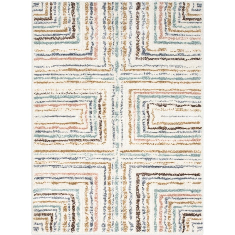 Well Woven Delia Evander Modern Stripes Area Rug - 3' 11" x 5' 3" - Ivory - Rectangle