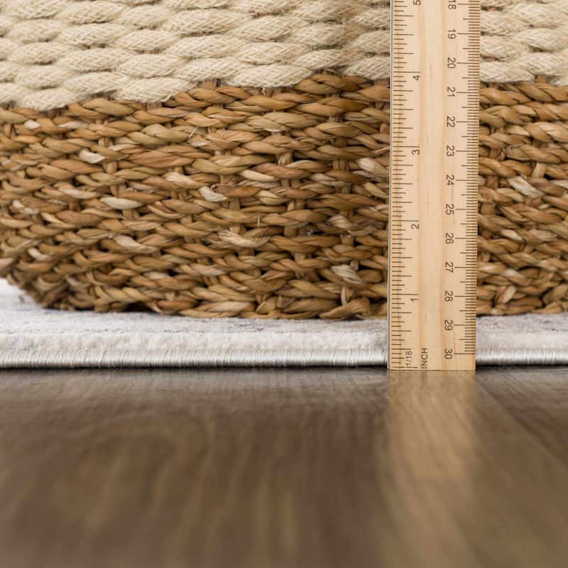 Hauteloom Bluffs Living Room, Bedroom Area Rug - Beige, Denim, Gray - 2' x 2'11"