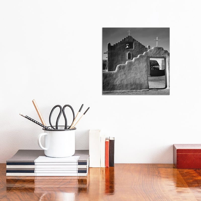 iCanvas "Church, Taos Pueblo, New Mexico, 1941" by Ansel Adams Canvas Print - 12x12x0.75