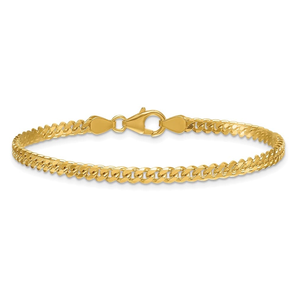 Solid 18k Yellow Gold Italian 7.25" 3.4mm Curb Link Bracelet