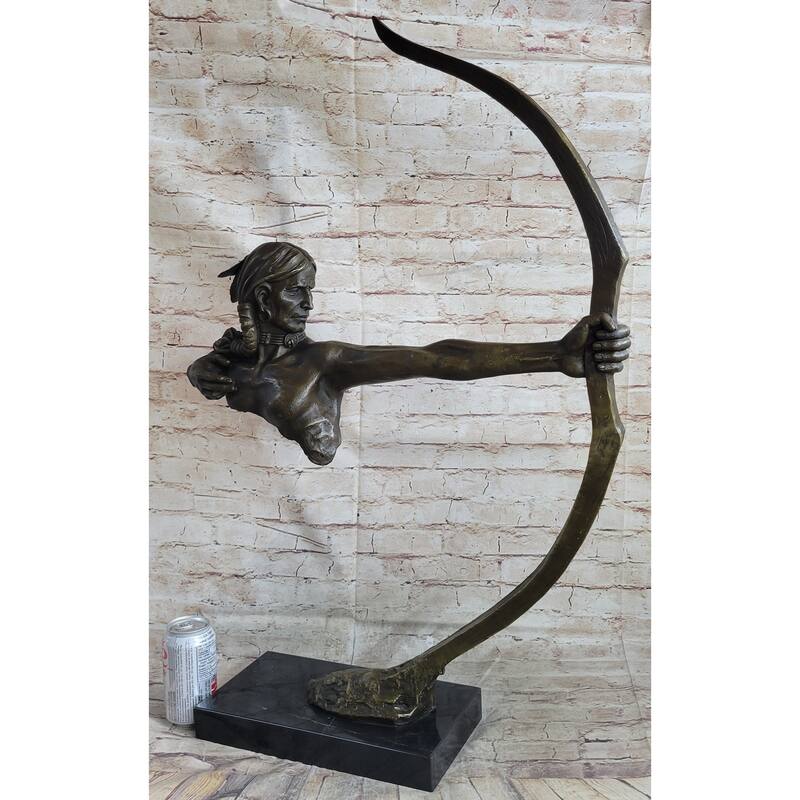 Native American Indian Archer Abstract Bronze Statue Sculpture Figure Mario Nick 33 Inches X 22 Inches